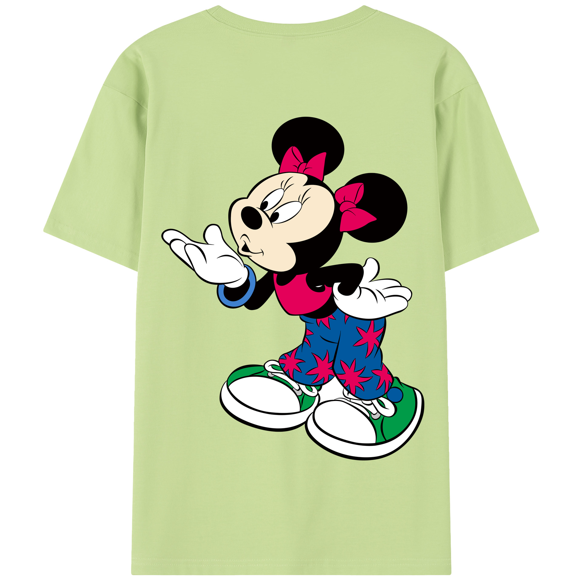 （画像用） ミッキーマウス Mickey Mouse 綿100％半袖Tシャツ（背面プリント）